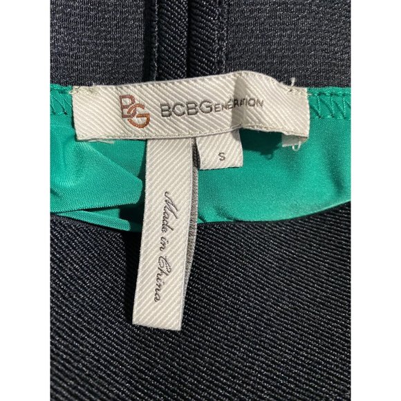 BCBGeneration S Mini Skirt Emerald Green Pleated Twist Stretch Date Night Cute - Picture 5 of 8